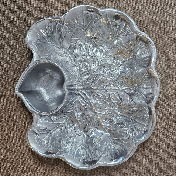Wilton Armetale Radish and Cabbage Motif Vegetable Chip and Dip Serving Dish - Picture 1 of 12